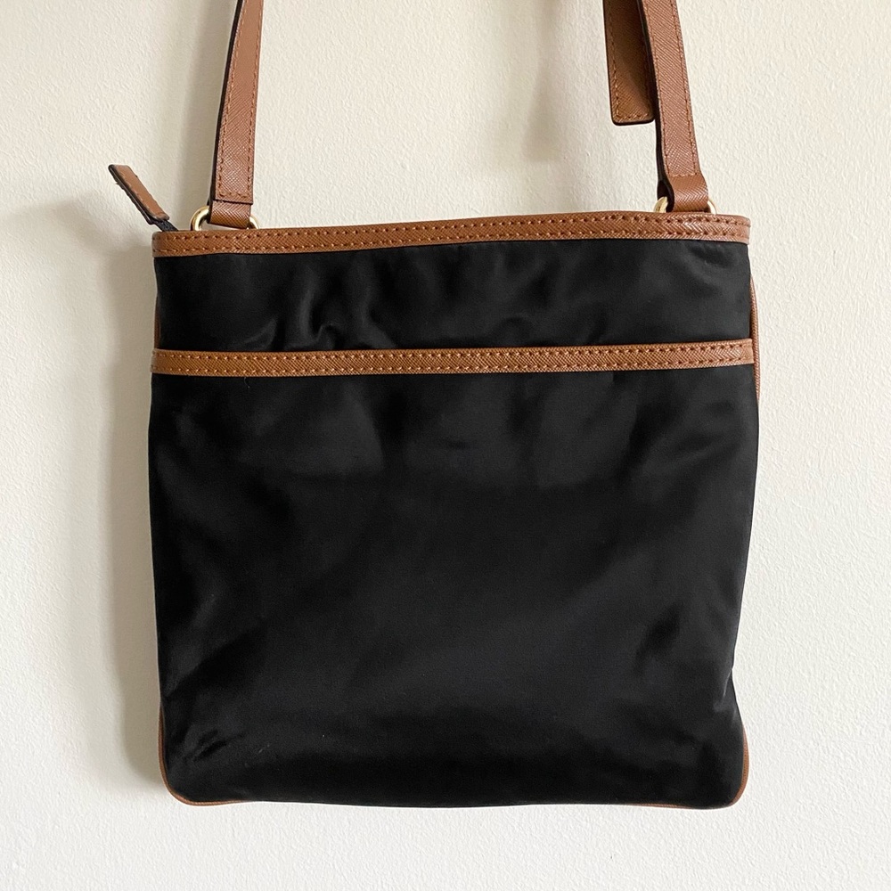 Michael Kors Black Nylon Crossbody with Brown Leather Strap - Picture 5 of 8
